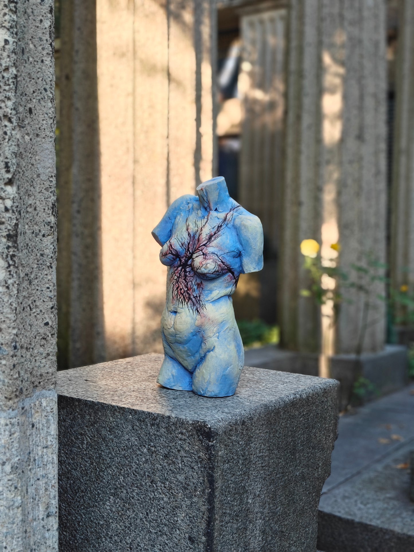 Heart of Cracks Polychrome Ceramic Torso