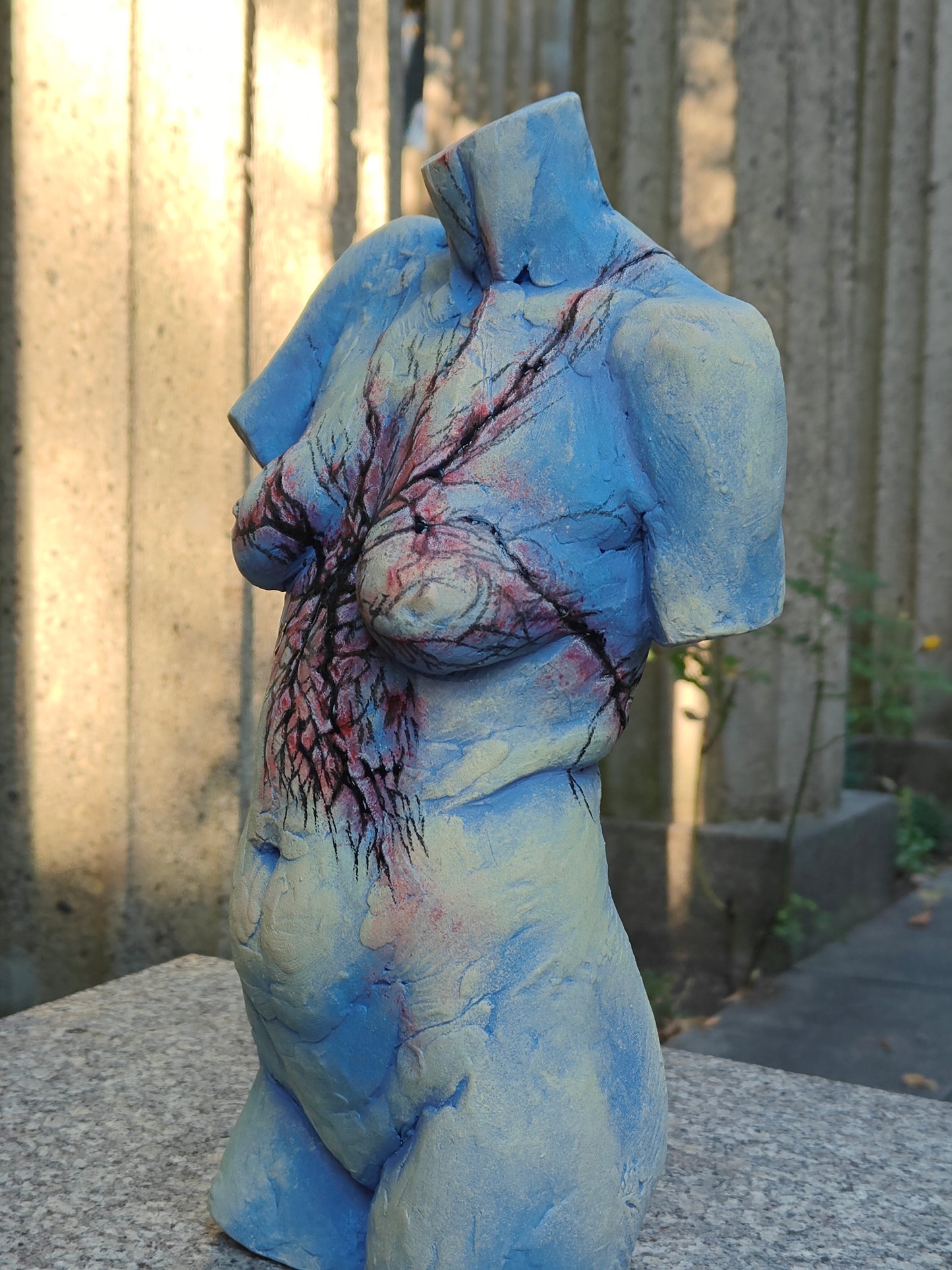 Heart of Cracks Polychrome Ceramic Torso