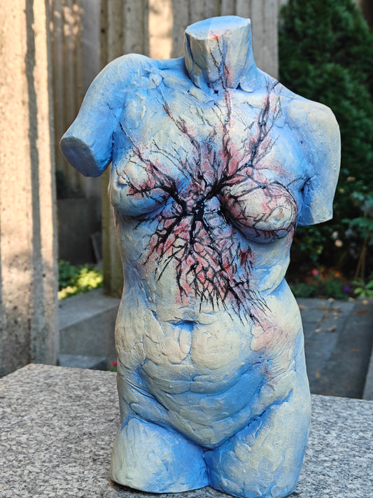 Heart of Cracks Polychrome Ceramic Torso