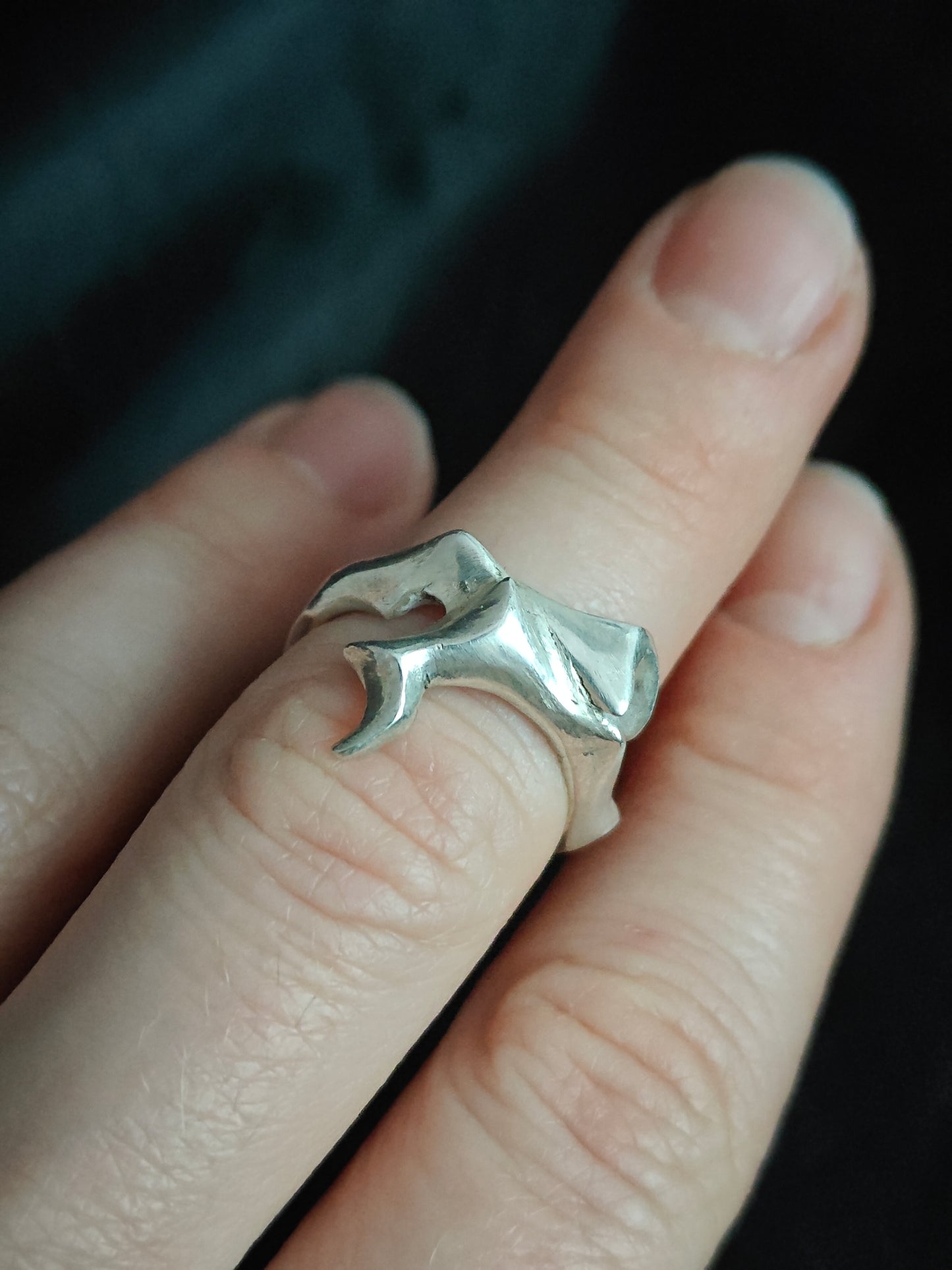 One-of-a-Kind Silver Fang Ring