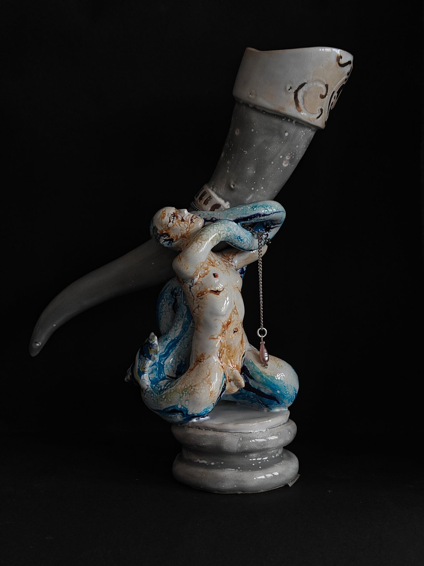 Drinking Horn With Triton - One Of A Kind